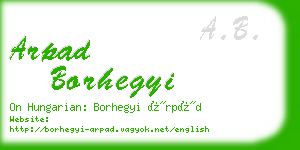 arpad borhegyi business card